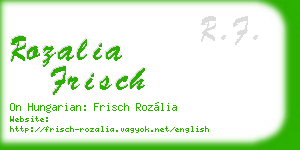 rozalia frisch business card