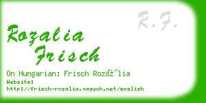 rozalia frisch business card
